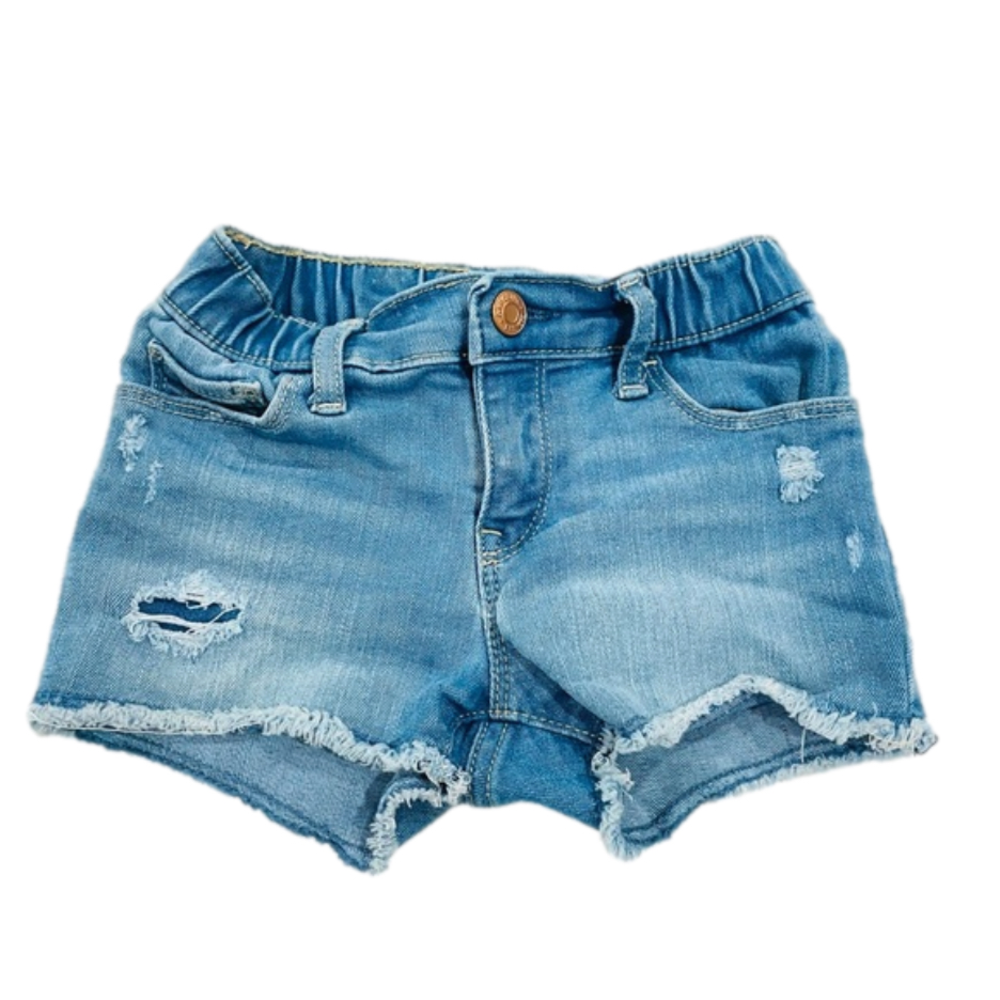 GAP Denim Distressed Raw Hem Toddler Kid’s Shortie Jean Shorts Size 5 Years